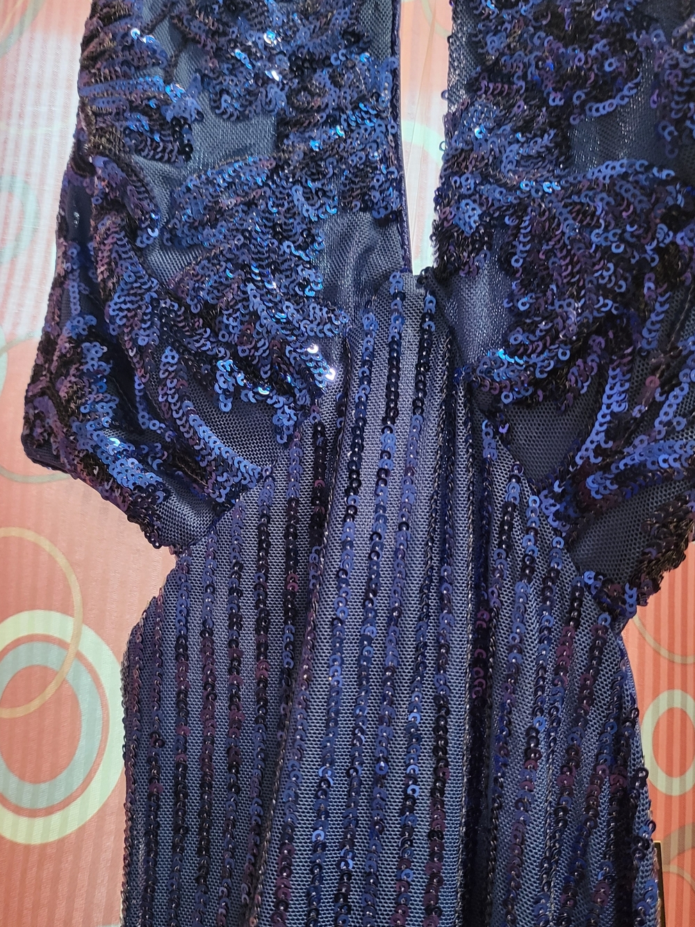 Fashion Nova Royal Blue Sequin Midi Dress